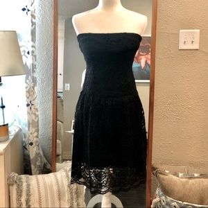 Strapless Lace Overlay Dress